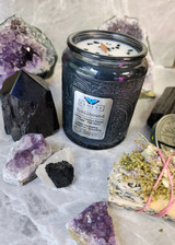 Evolve Botanica Spellbound  - Wood Wick Soy Candle (Black Tourmaline) Embossed Glass