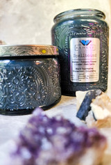 Evolve Botanica Spellbound  - Wood Wick Soy Candle (Black Tourmaline) Embossed Glass