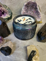Evolve Botanica Spellbound  - Wood Wick Soy Candle (Black Tourmaline) Embossed Glass