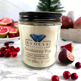 Evolve Botanica Wood Wick Crystal Soy Candle - Cranberry Fig (Carnelian)