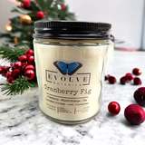 Evolve Botanica Wood Wick Crystal Soy Candle - Cranberry Fig (Carnelian)