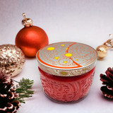 Cranberry Fig - Wood Wick Soy Candle (Carnelian) - Embossed Glass