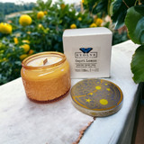 Capri Lemon - Wood Wick Soy Candle (Citrine) - Embossed Glass Evolve Botanica