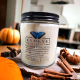 Evolve Botanica Wood Wick Crystal Soy Candle - Spiced Pumpkin (ed Jasper & Citrine)