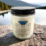 Evolve Botanica Wood Wick Crystal Soy Candle - Lake House Hideaway (Aventurine)