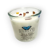 Evolve Botanica Rocks Candle - It's a Vibe (Wood Wick Mookite Jasper Gemstone Soy Candle)