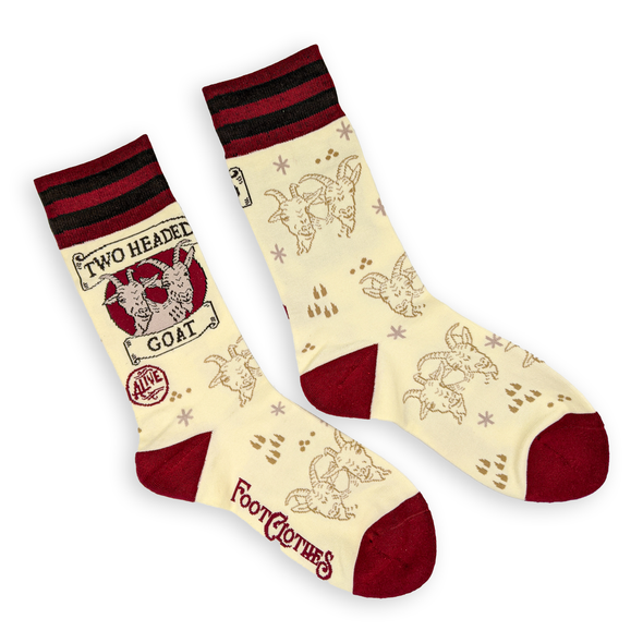 Evolve Botanica Two Headed Goat  Crew Socks