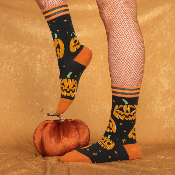 Evolve Botanica Jack O'Lantern Crew Socks