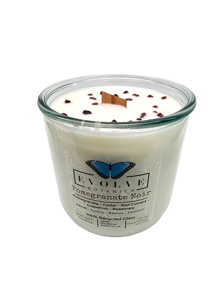 Evolve Botanica Rocks Crystal Soy Candle - Pomegranate Noir (Garnet)