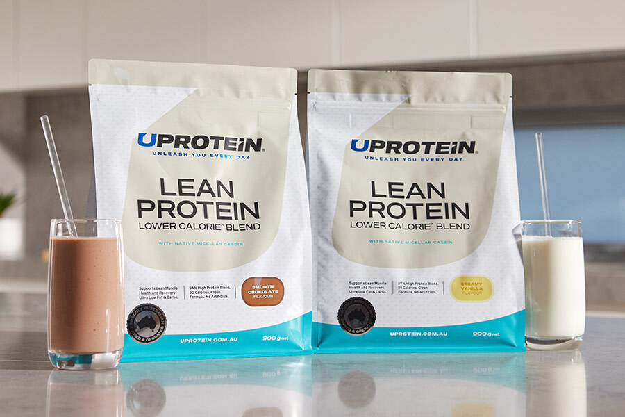 Low Calorie Protein Powder on Kitchen Bench