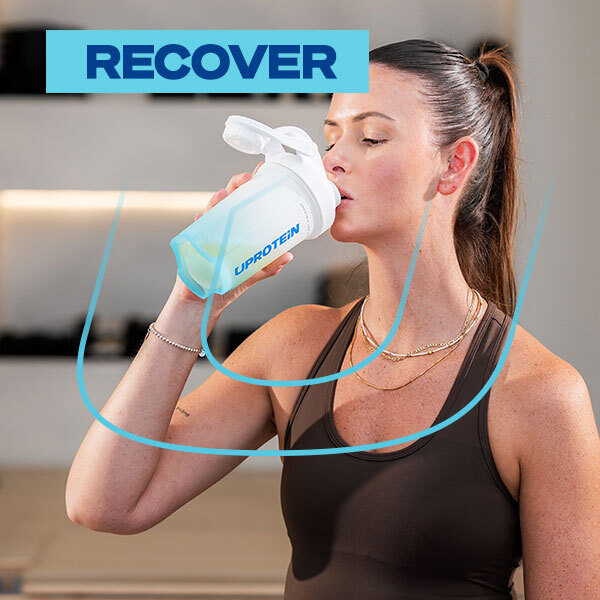 Woman Drinking Hydration in Shaker