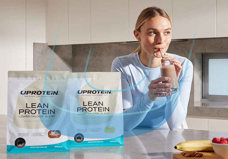 Drinking Lean Protein in a Kitchen 