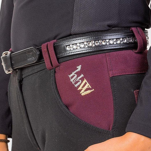 Leather Channel Set Crystal Belt -  2 Colors