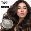 Women's Half Wig Mono Lace With Clear PU Parting Clip On T49