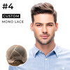 Custom Made Men's Full Head Wig Mono Lace With Lace Front Wig #4