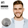 Custom Made Men's Full Head Thin Poly Skin WIG #1