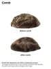Mens Toupee M112 Mono Top with Poly Perimeter and Folded Lace Front Small