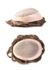 Mens Toupee M112 Mono Top with Poly Perimeter and Folded Lace Front Small
