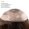 EV7914 monofilament lace top hairpiece with a poly perimeter