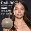 P41LBSC14 Skin Base Remy Human Hair Topper for Women