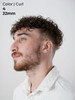 Mens Toupee M158PERM Skin Base with French Lace Window Top Permed Wavy Curly Hair