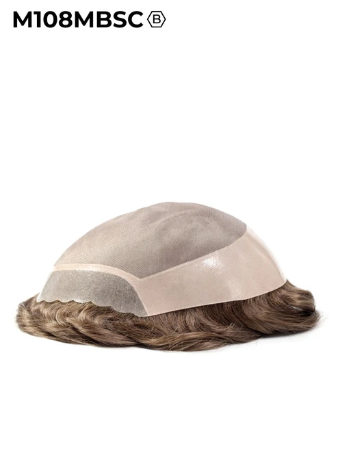 Mens Toupee | M108 Basic 7.5"x9" Human Hair Mono Top Hairpiece - Basic Version (M108MBSC)