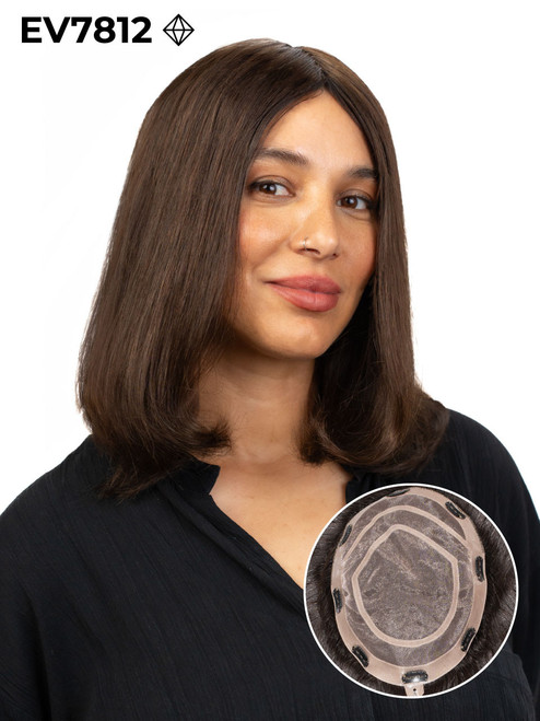 EV7812 Mono Silk Top Small Human Hair Topper