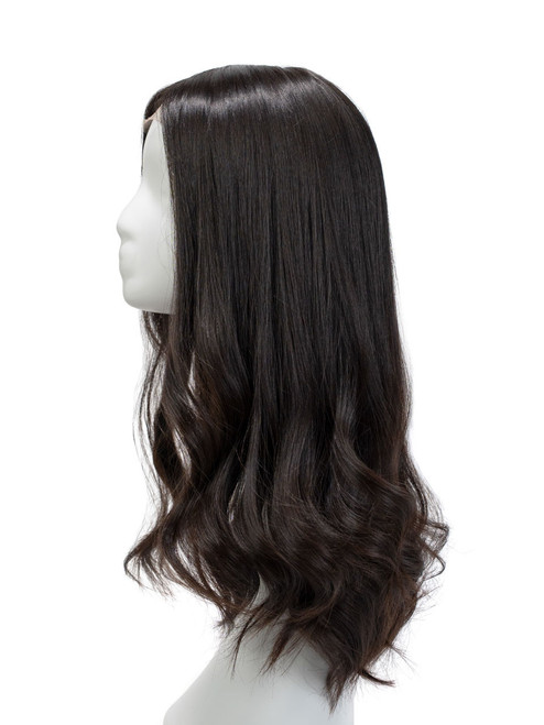 Sarah kosher sheitel styled on model