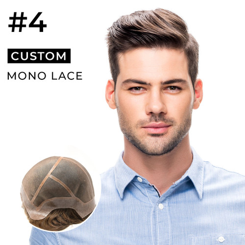 Lace Wigs For Black Men 100% Human Hair Replacement Toupee Hairpiece