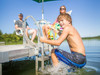 boy climbing ShoreMaster Pivoting Dock Ladder Thumbnail Image