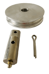 4 in Aluminum Pulley, 3/4 in D-Shaped Axle Shaft & Cotter Pin