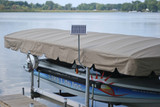 Solar boat lift motor on Freestanding Lift