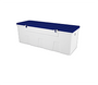 Blue and white TitanSTOR(tm) 6' Dock Box with lock set and mounting kit