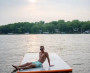 people on Inflatable Lake Float Mat