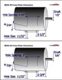 Diagram of difference between 48 frame and 56 frame motor