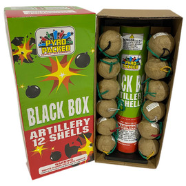 Pyro Packed Compact Black Box Artillery Shells 12pk