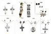 12 pcs Assorted  Inspirational + Religious   Necklace & Earring Sets, Bracelets & Earrings - 12 different styles