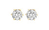 2 CTW CRYSTAL stud earrings  made with Swarovski Stones- Gold Overlay In Lucite Box