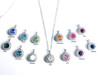 12 pcs Halo Necklaces made with Swarovski  Crystals-Birthstone Colors 