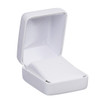 White Leatherette Earring Box   2 X 2 1/4 X 1 1/4