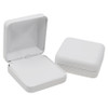 White Leatherette Pendant Box   3 1/4 X 2 3/4 X 1 