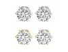 24 pr Swarovski Crystal Stud Earrings 2 carat T.W Silver & Gold