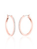 Outside Hoop  Earrings made with Swarovski elements - Rose Gold