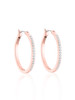 Outside Hoop  Earrings made with Swarovski elements - Rose Gold