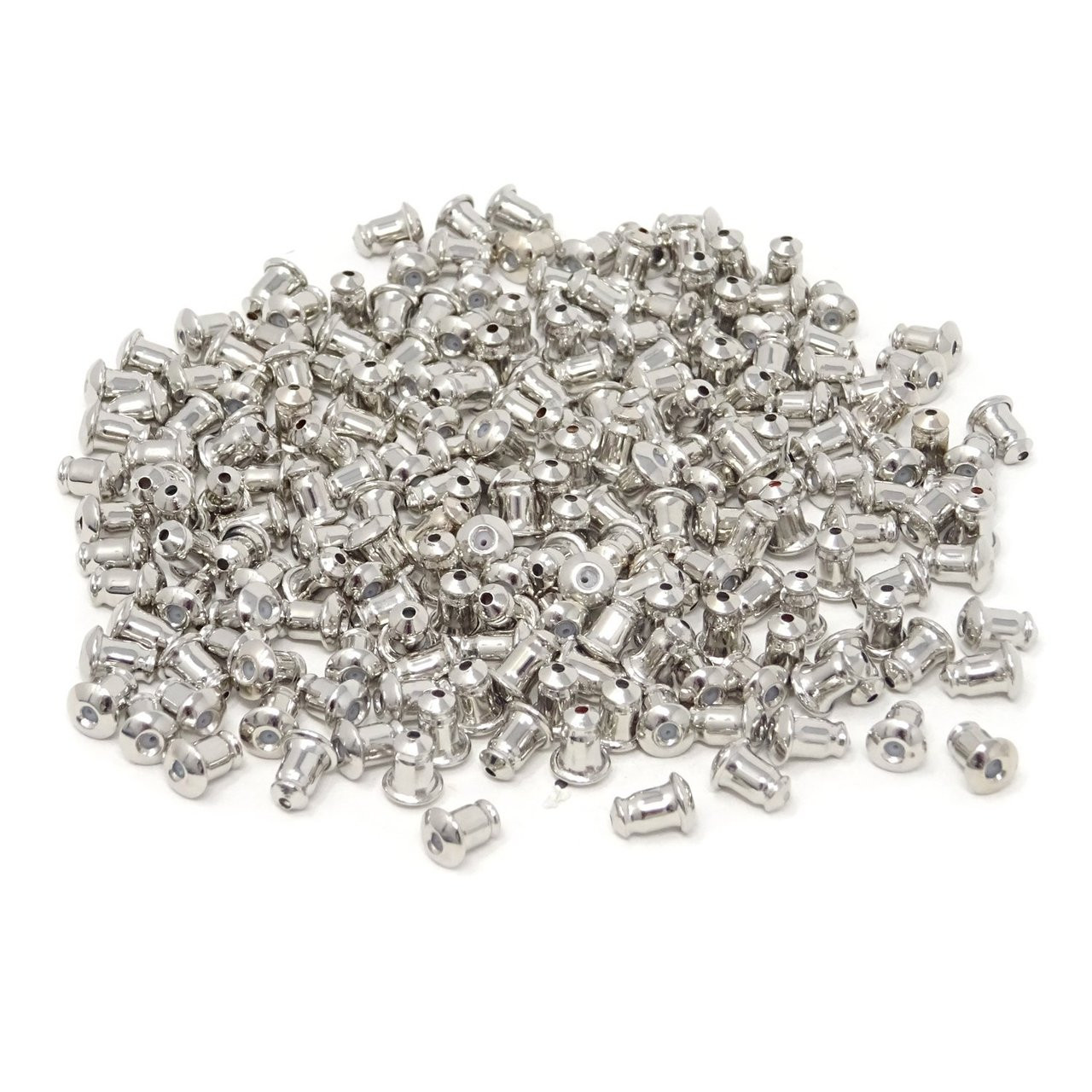 Hypo Allergenic Bullet Clutch Earring Backs with Pads - Silver