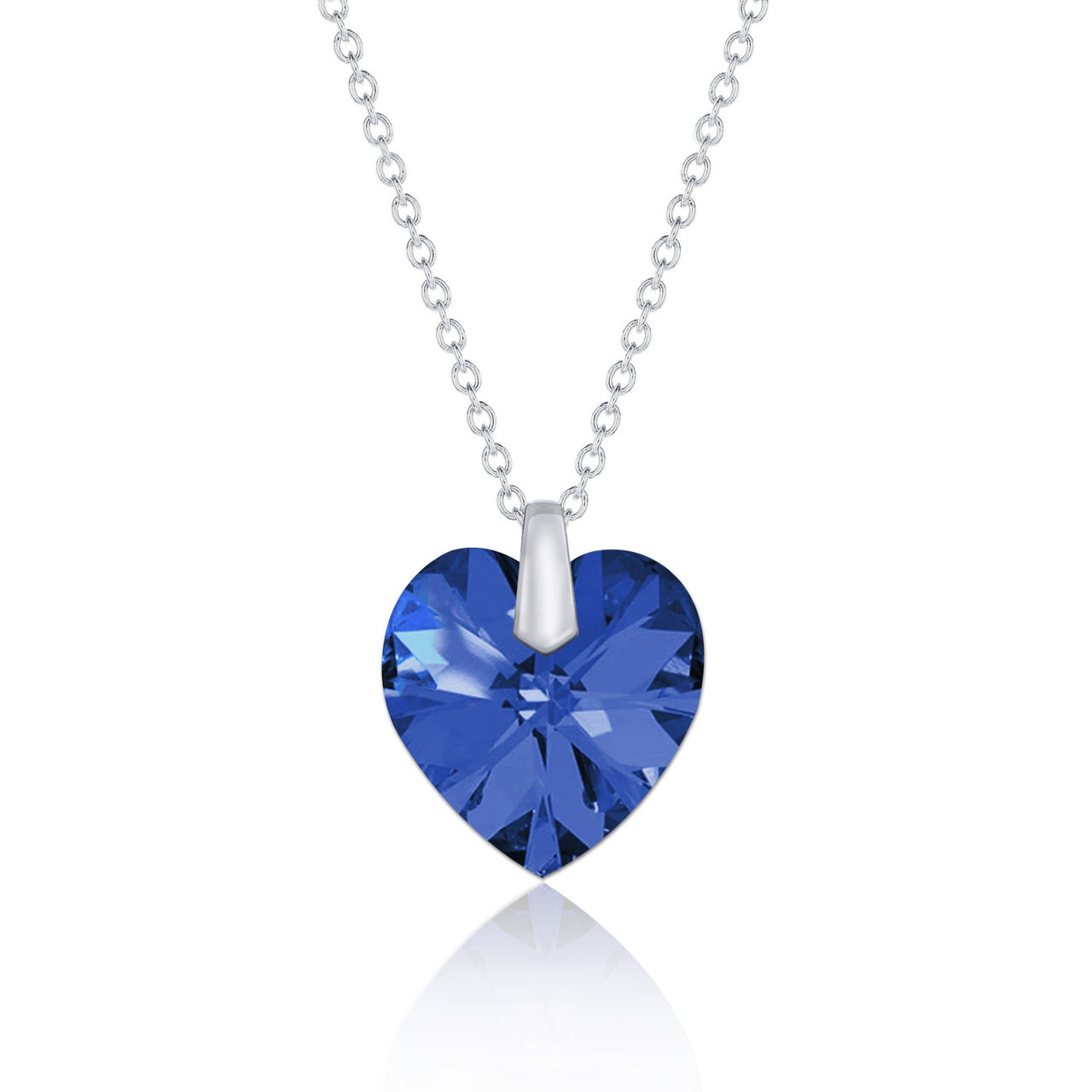 Swarovski Aquamarine Light Blue Heart Necklace Sparkly Crystal Heart Pendant  925 Sterling Silver Necklace Handmade Gift for Her - Etsy