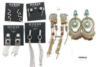 50 Pair Guess & Express Earrings All High end over 100 styles- Limited Supply!!
