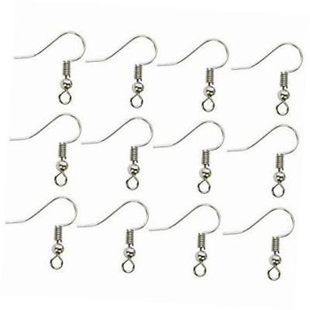 100 pcs surgical steel ball coil earring hooks fish hooks ear wire for jewelry