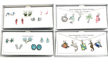 25 pcs  Sea Life Jewelry-Necklaces & Earrings  Boxed -Assorted styles - Pre priced $20.00 each