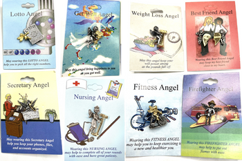 100 Angel Lapel Pins all Carded Over 25 different styles 